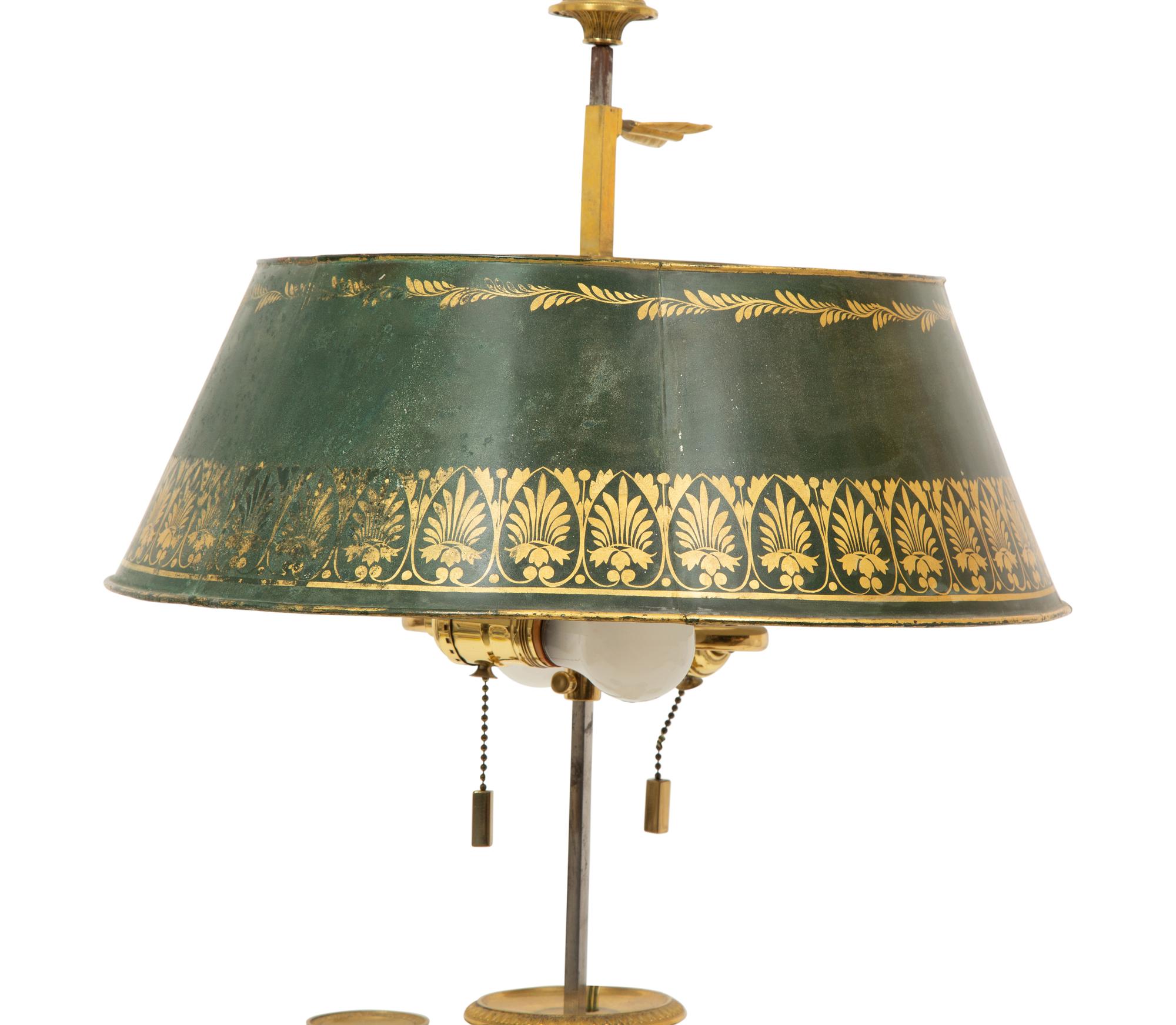 A Louis XVI Style Gilt Bronze Bouillotte Lamp