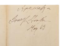 [CIVIL WAR]. HOOKER, Gen. Joseph (1814-1879). Endorsement signed ("Joseph Hooker") on request to General Alfred Pleasanton for casualty figures from the Battle of Chancellorsville.