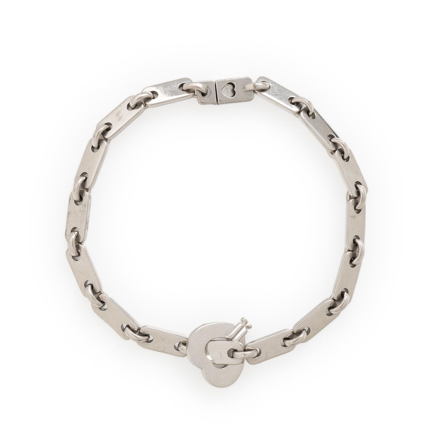 Cartier, White Gold 'Fidelity' Bracelet and Key