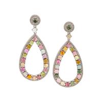 MULTICOLOR TOURMALINE AND DIAMOND EARRINGS