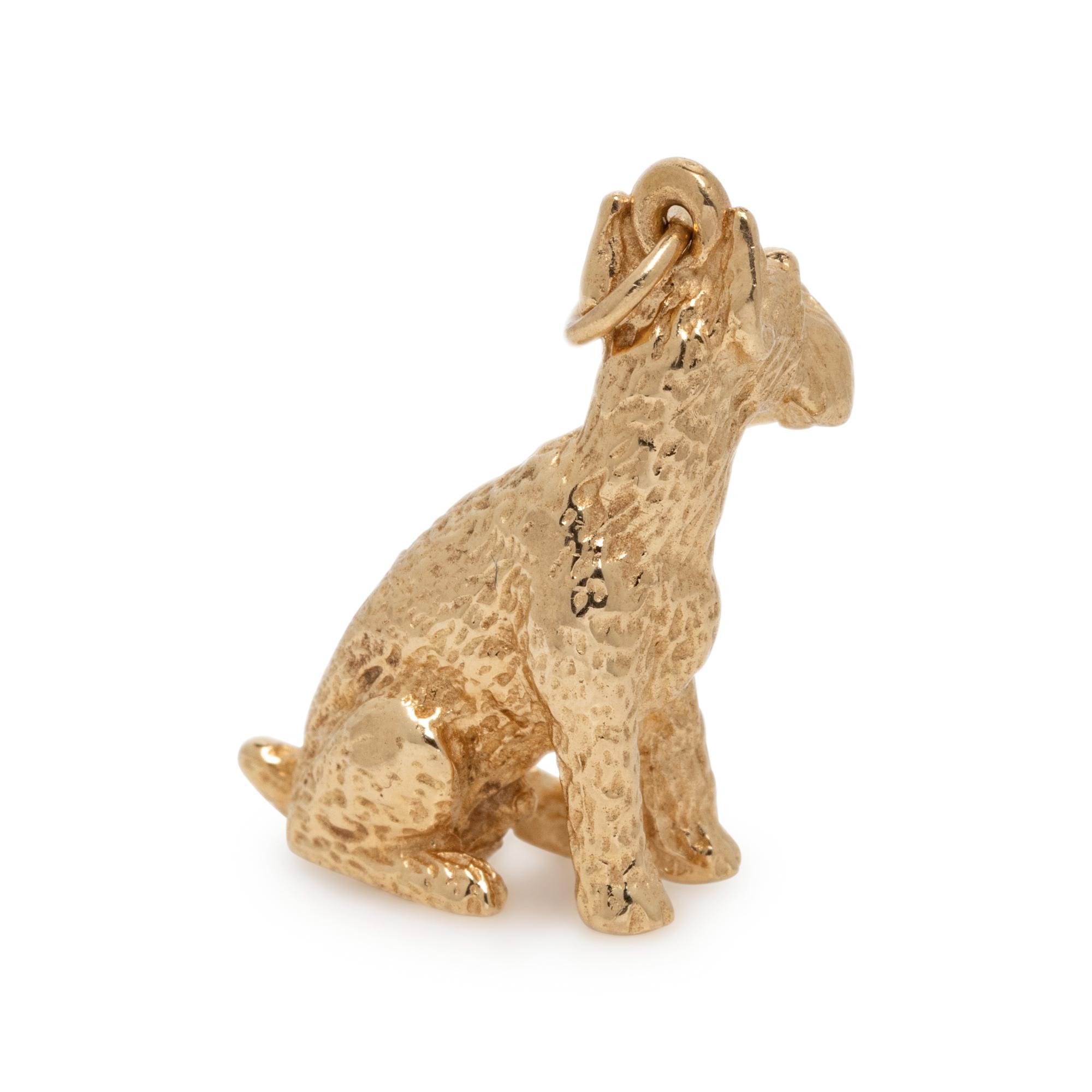YELLOW GOLD SCHNAUZER DOG CHARM