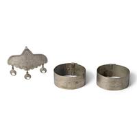 Southern Plains German Silver Pectoral and Armbands
