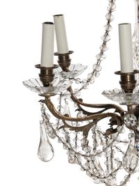 An Italian Brass and Cut Glass Six-Light Chandelier — 19TH CENTURY