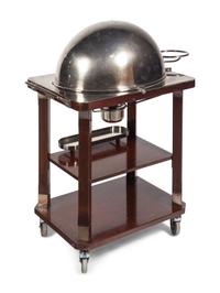 A Drake's English Silver-Plate and Mahogany Carving Station
