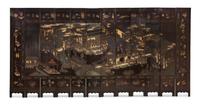 A Chinese Export Twelve-Panel Coromandel Screen