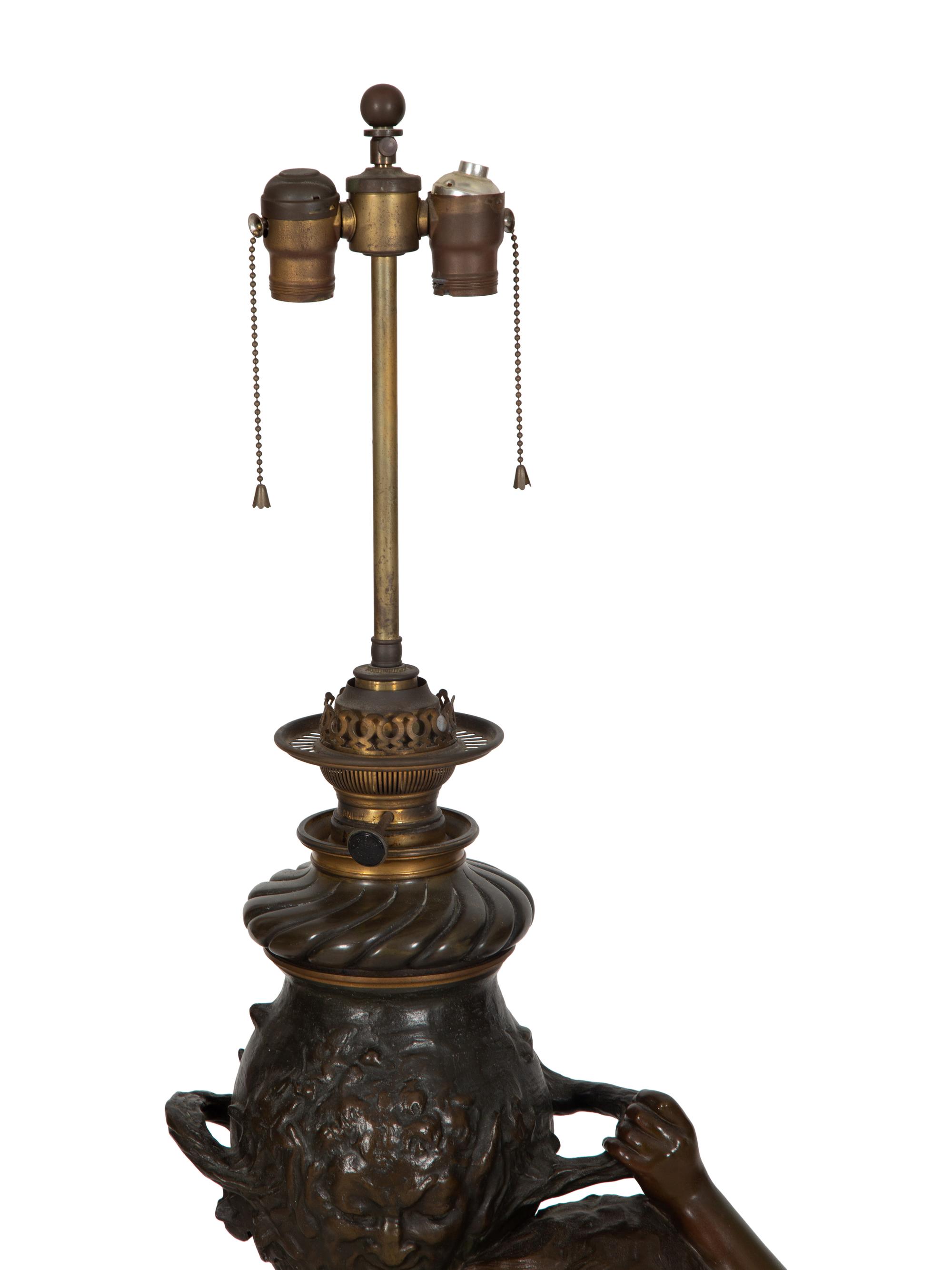 Boy with Amphora now mounted as a lamp
