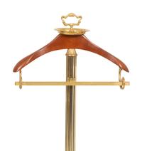 A Brass and Wood Valet Stand and a Brass Garment and Shoe Stand