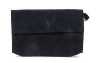 An Yves Saint Laurent Black Suede Clutch, 10.75" x 7.5" x 1".
