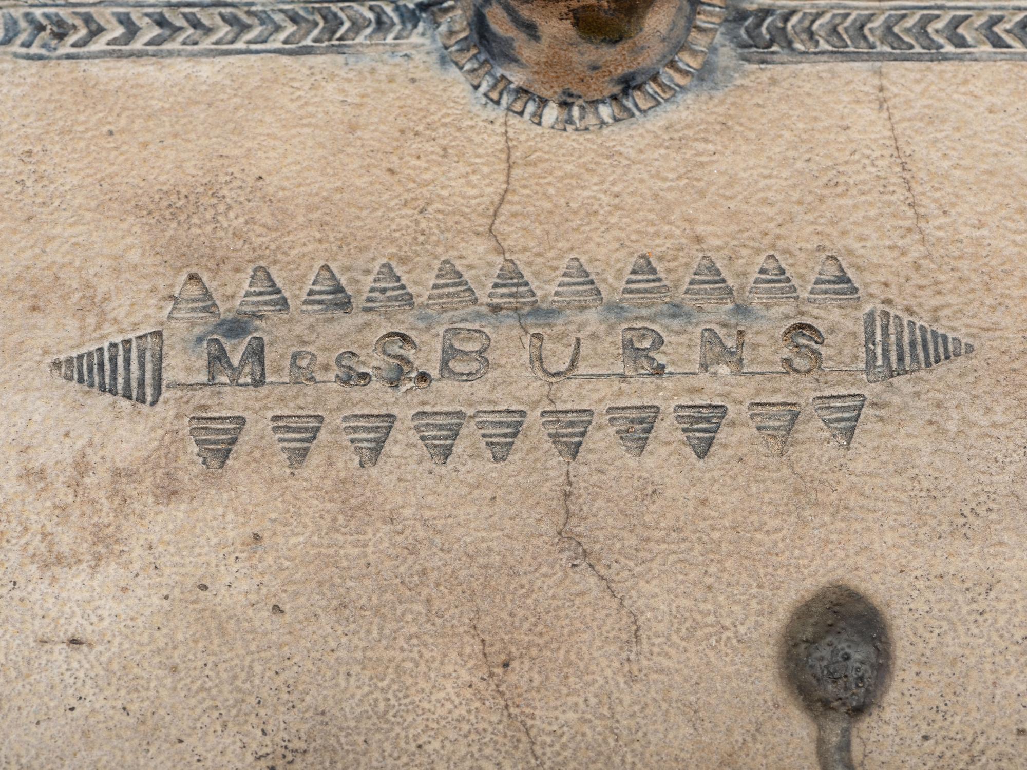 An Early Incised and Cobalt Decorated Stoneware Foot Warmer