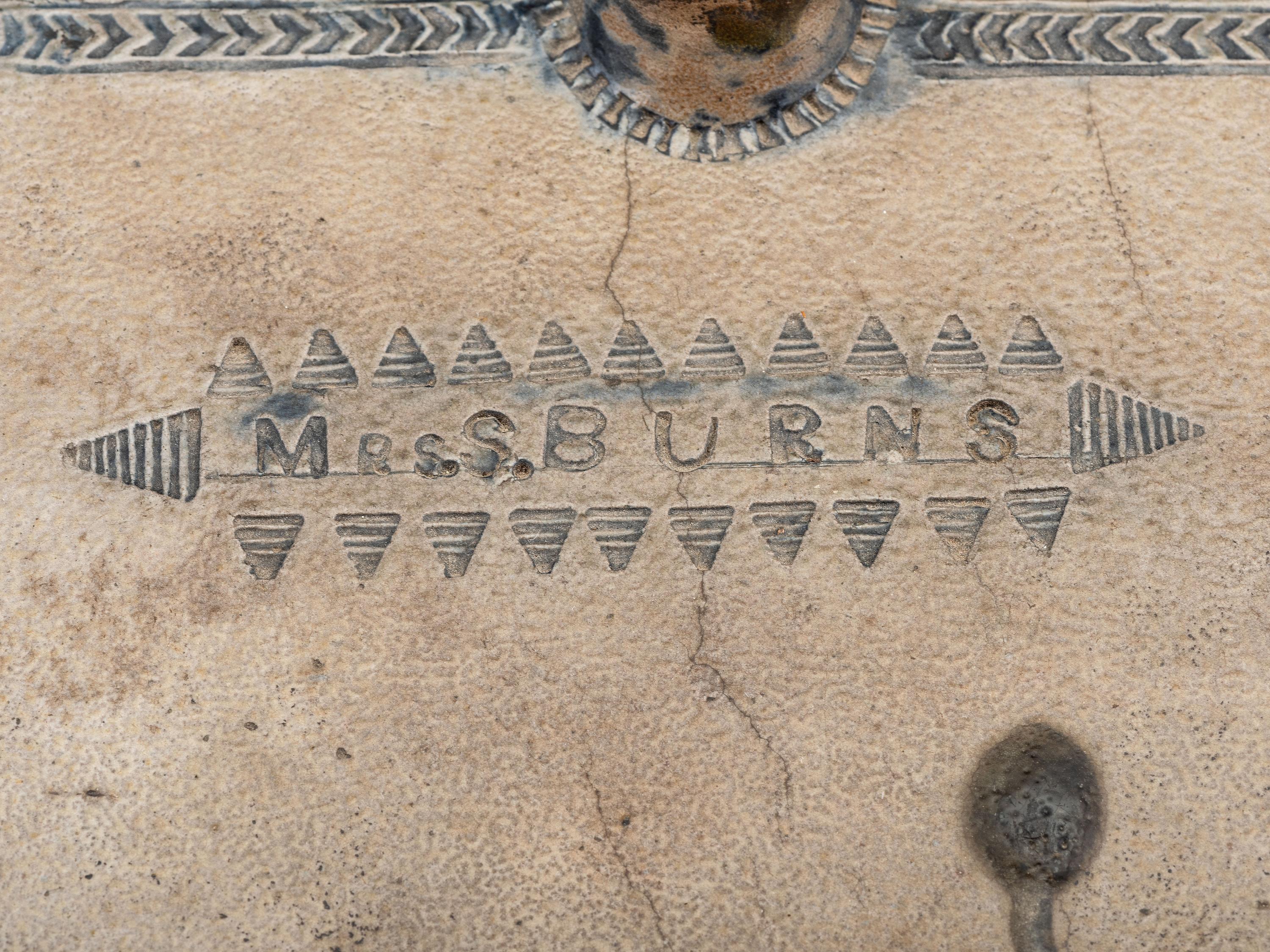 An Early Incised and Cobalt Decorated Stoneware Foot Warmer