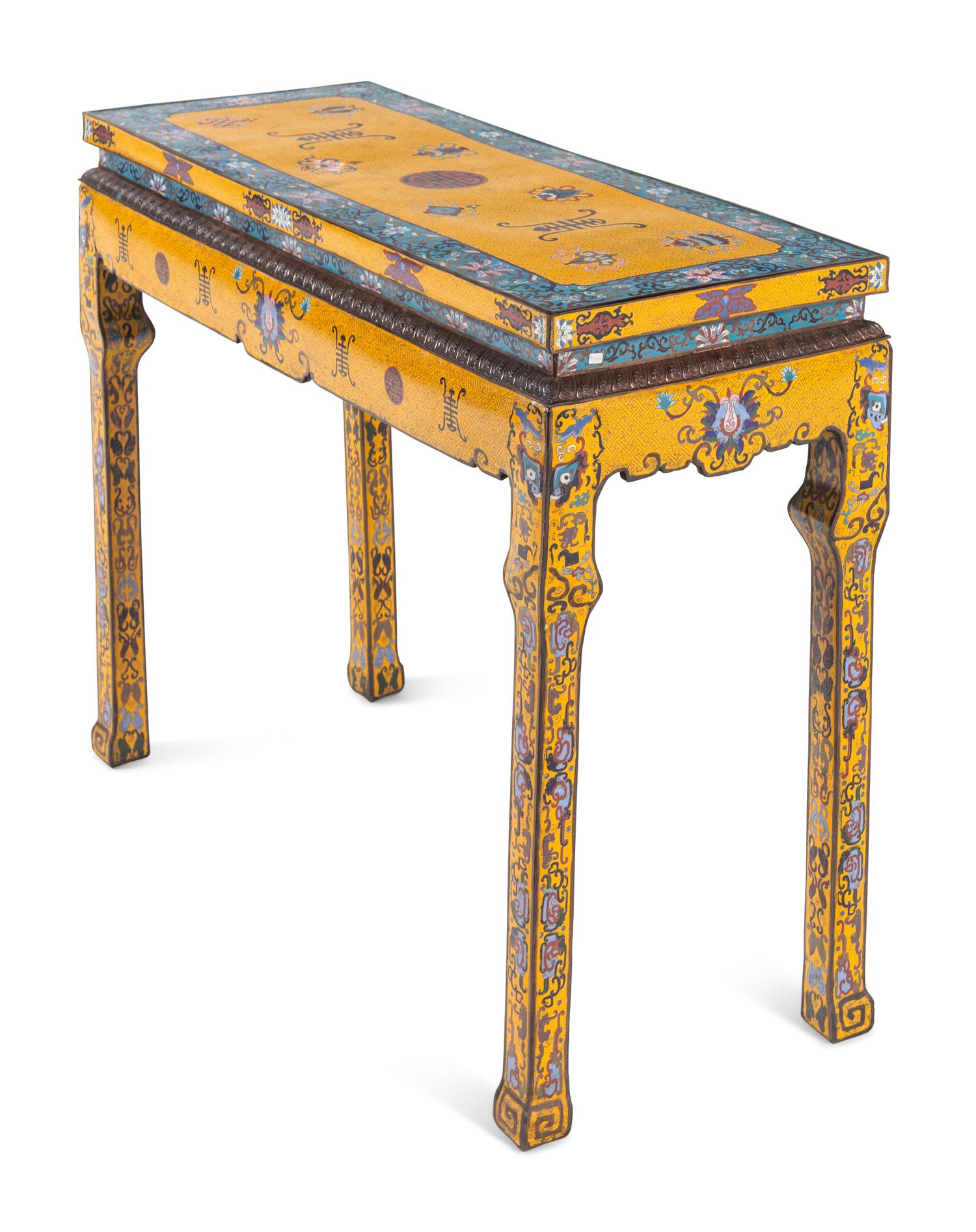 A Chinese Cloisonné Enamel Altar Table