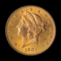 A United States 1901 Liberty Head $20 Gold Coin