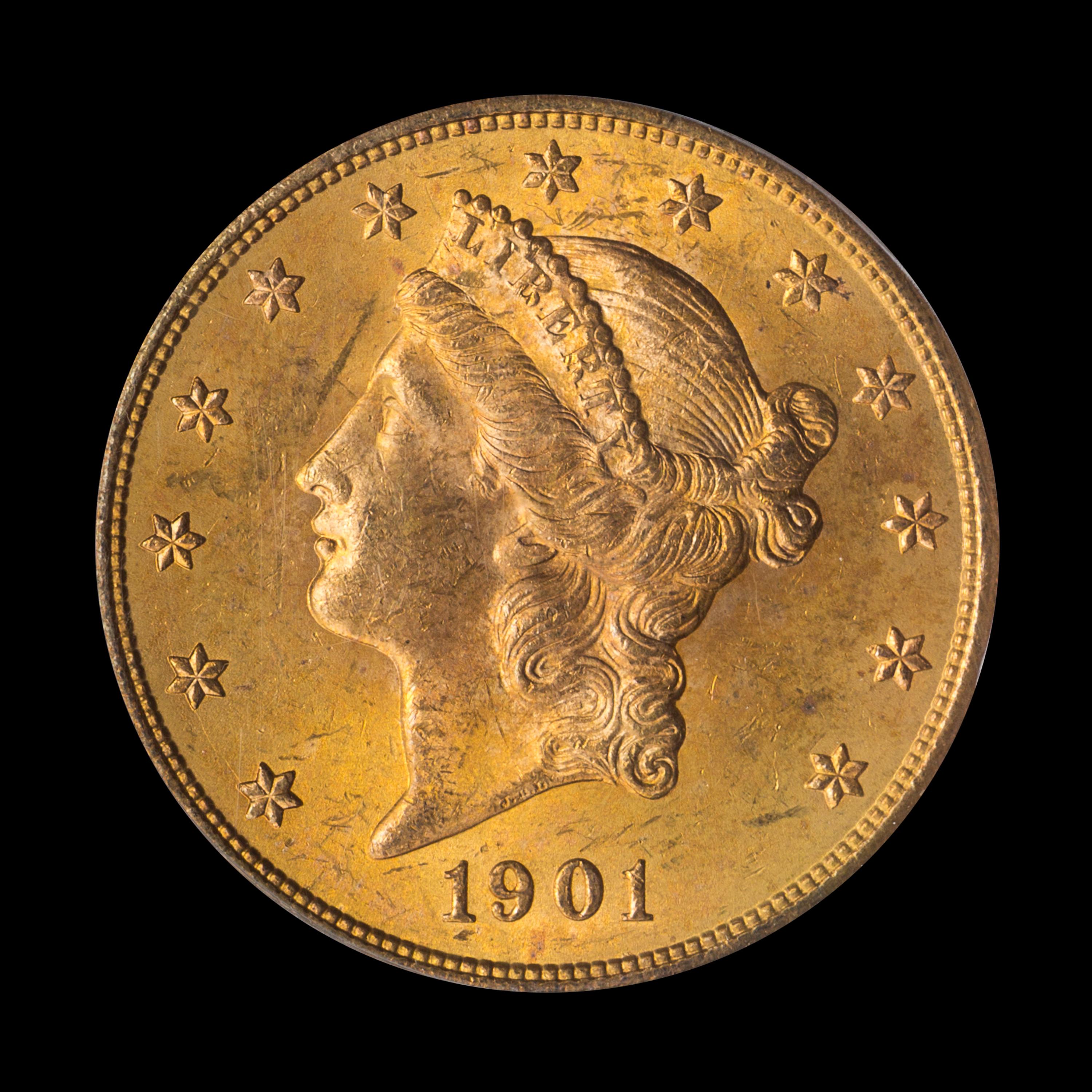 A United States 1901 Liberty Head $20 Gold Coin
