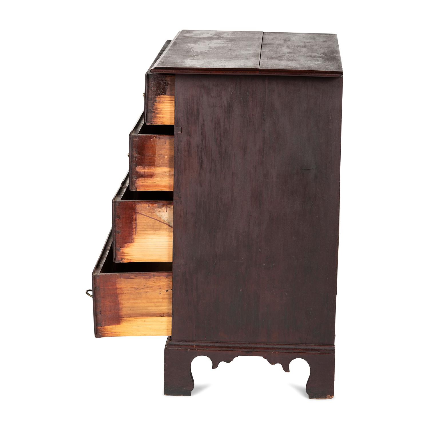 A Chippendale Stained Cherrywood Chest of Drawers