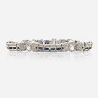 Sapphire and diamond bracelet circular links