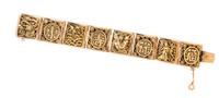 An 18 Karat Rose Gold Asian Motif Bracelet, 47.70 dwts.