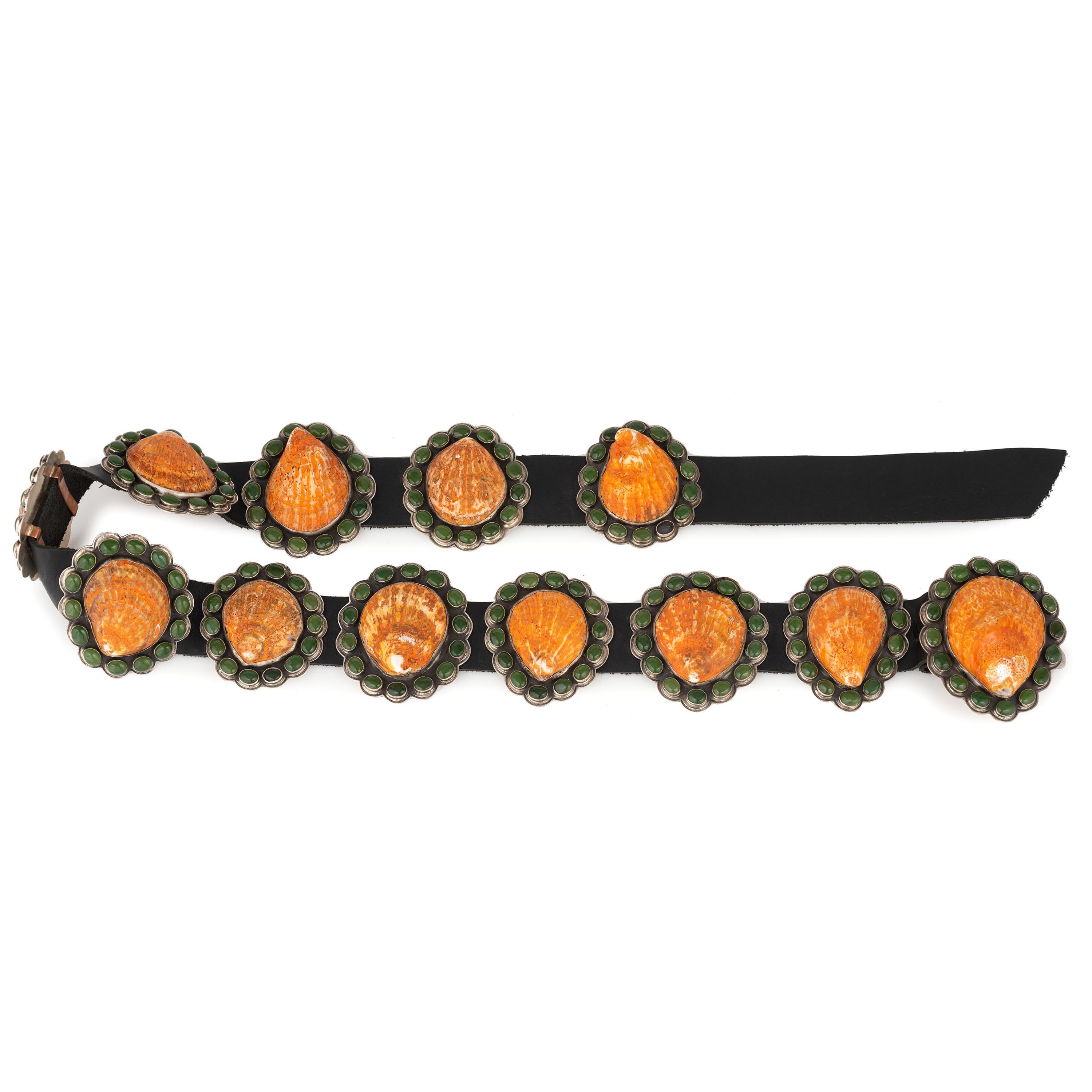 Navajo Silver and Shell Concha Belt