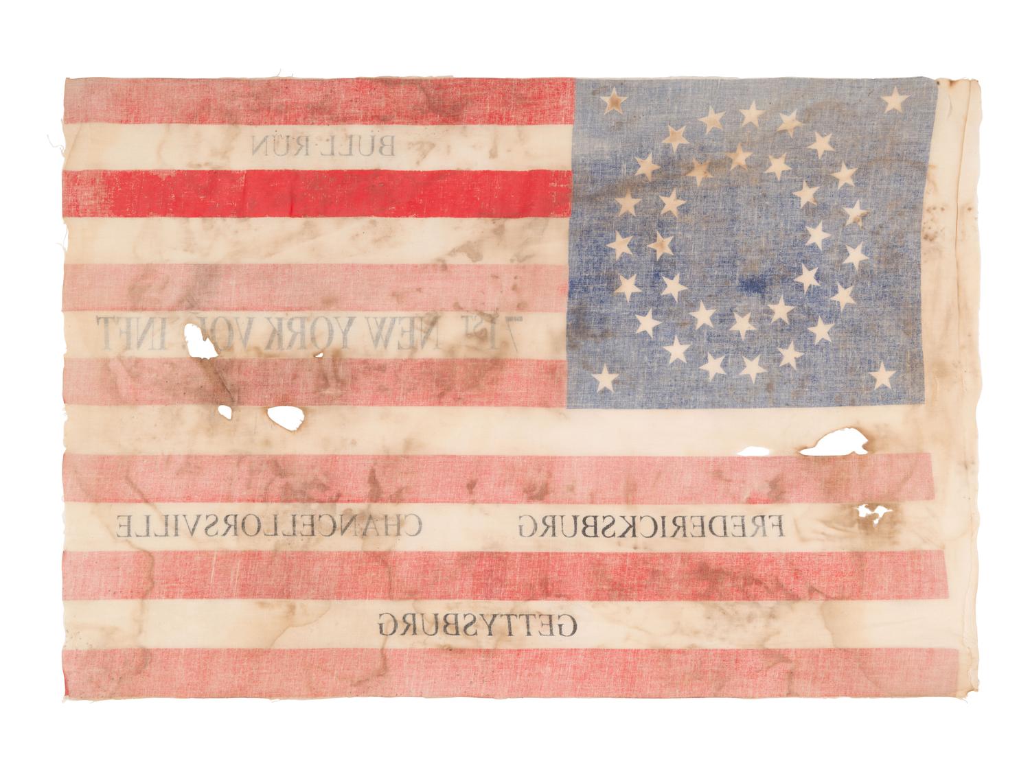 [CIVIL WAR]. 35-star veteran's parade flag for the 71st New York Volunteers. Ca 1880s-early 1900s.