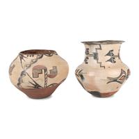 San Ildefonso and Zia Polychrome Pottery Jars