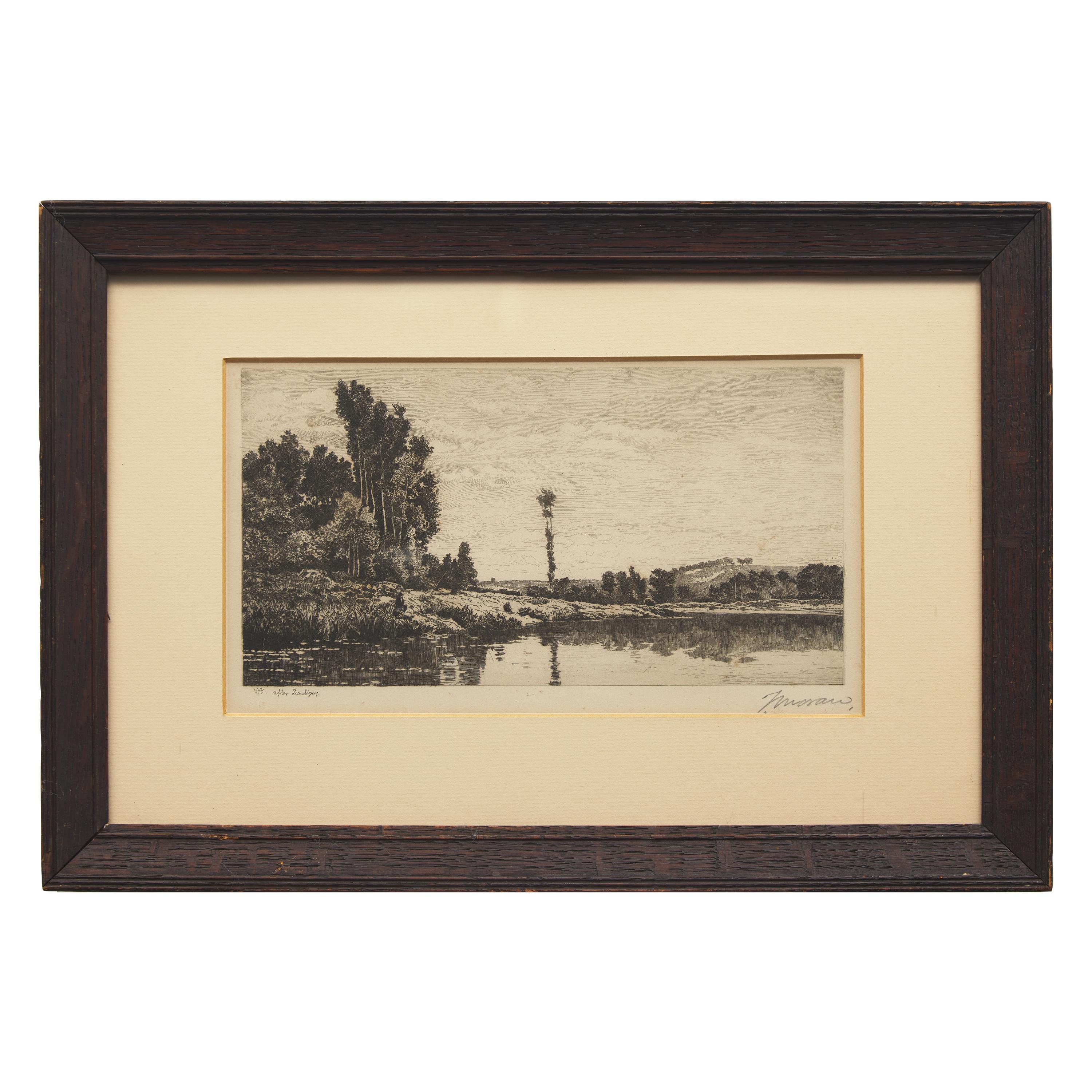 Thomas Moran (American, 1837-1926) — Landscape on the river Marne ( After Daubigny), ca. 1886