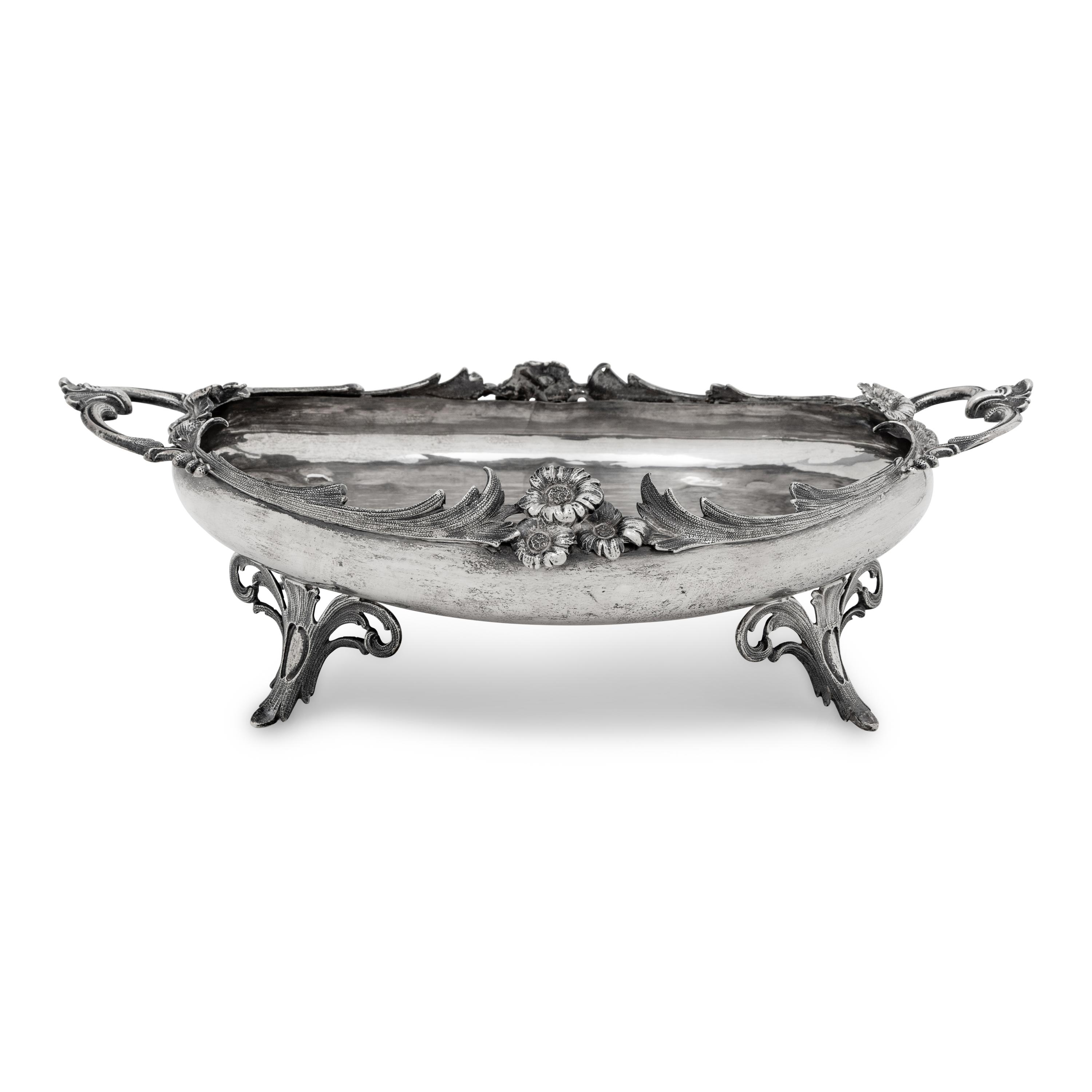 A German Silver Footed Centerpiece Bowl