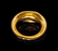 A Roman Gold and Nicolo Finger Ring with a Bust of a Youth