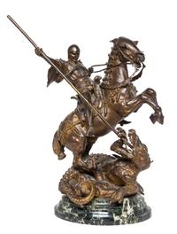 An Austrian Bronze Figural Group Height of bronze 13 1/2 inches. — CARL KAUBA (1865-1922)