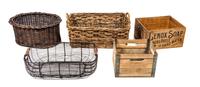 A Group of Decorative Baskets Width of widest 27 inches.