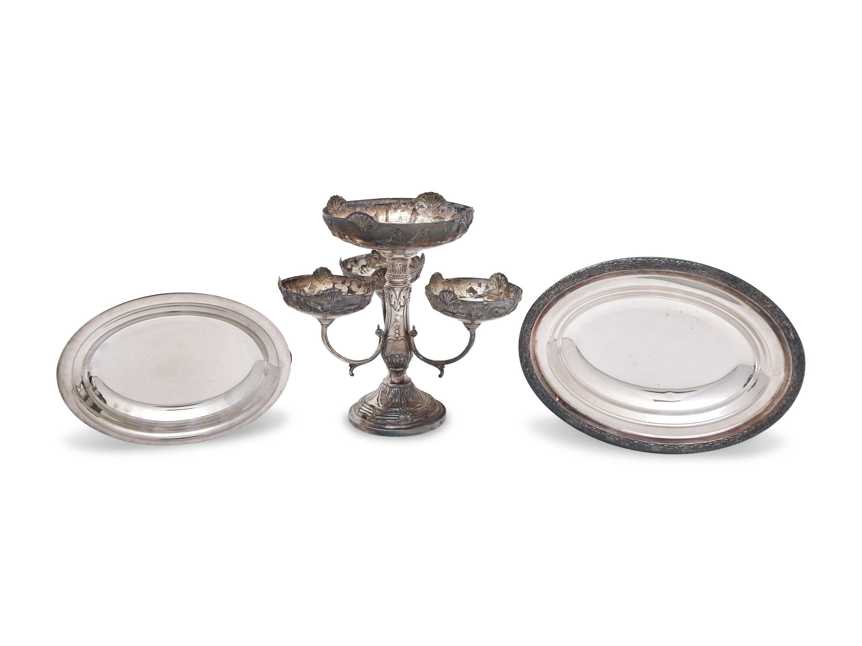 A Silver Repousse Epergne