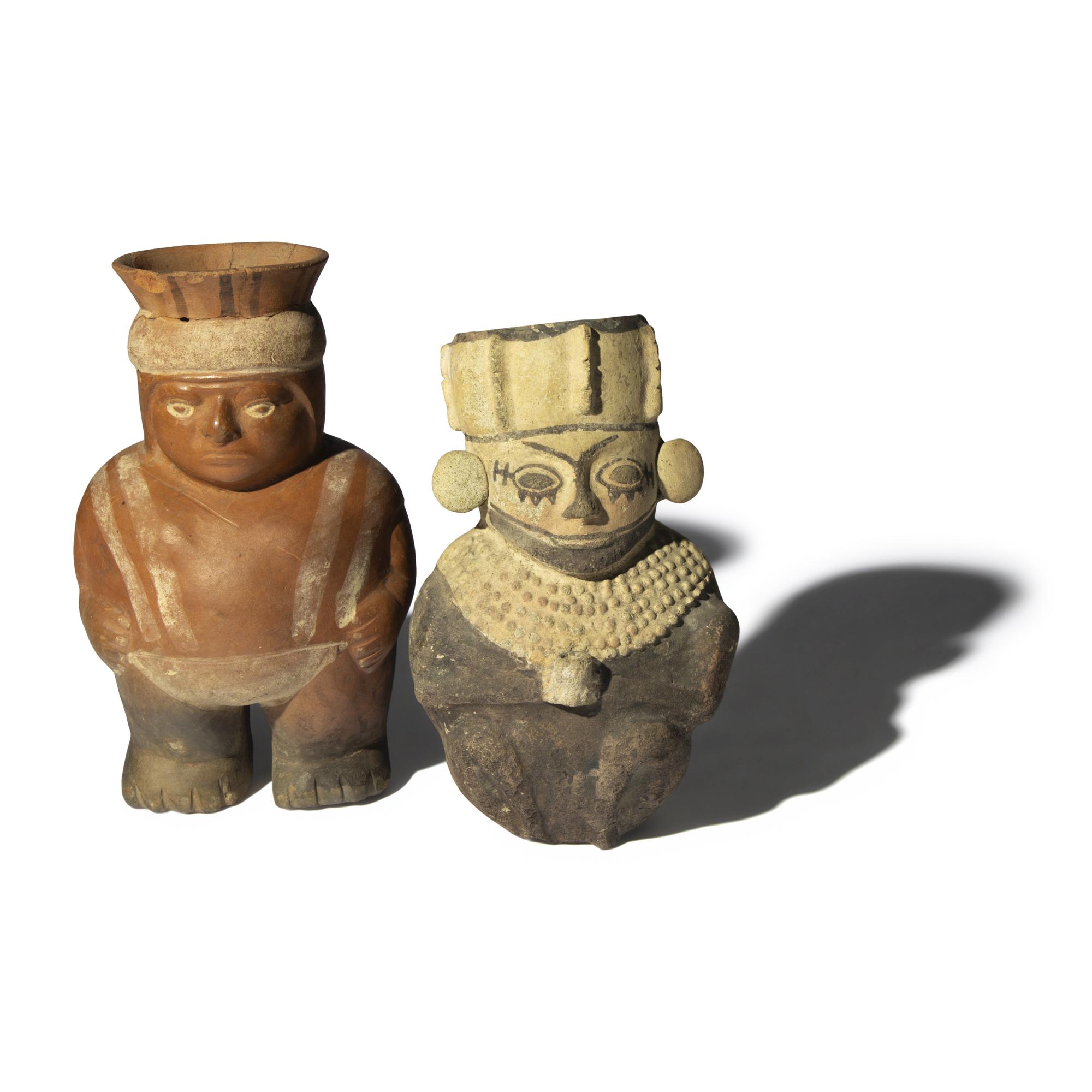 Two Moche and Chancay Terracotta Effigy Vessels