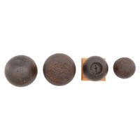 Four Excavated Civil War Cannonballs: 2 Solid and 2 Spherical Case