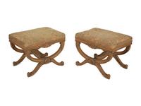 A Pair Louis XVI Style Curule Stools