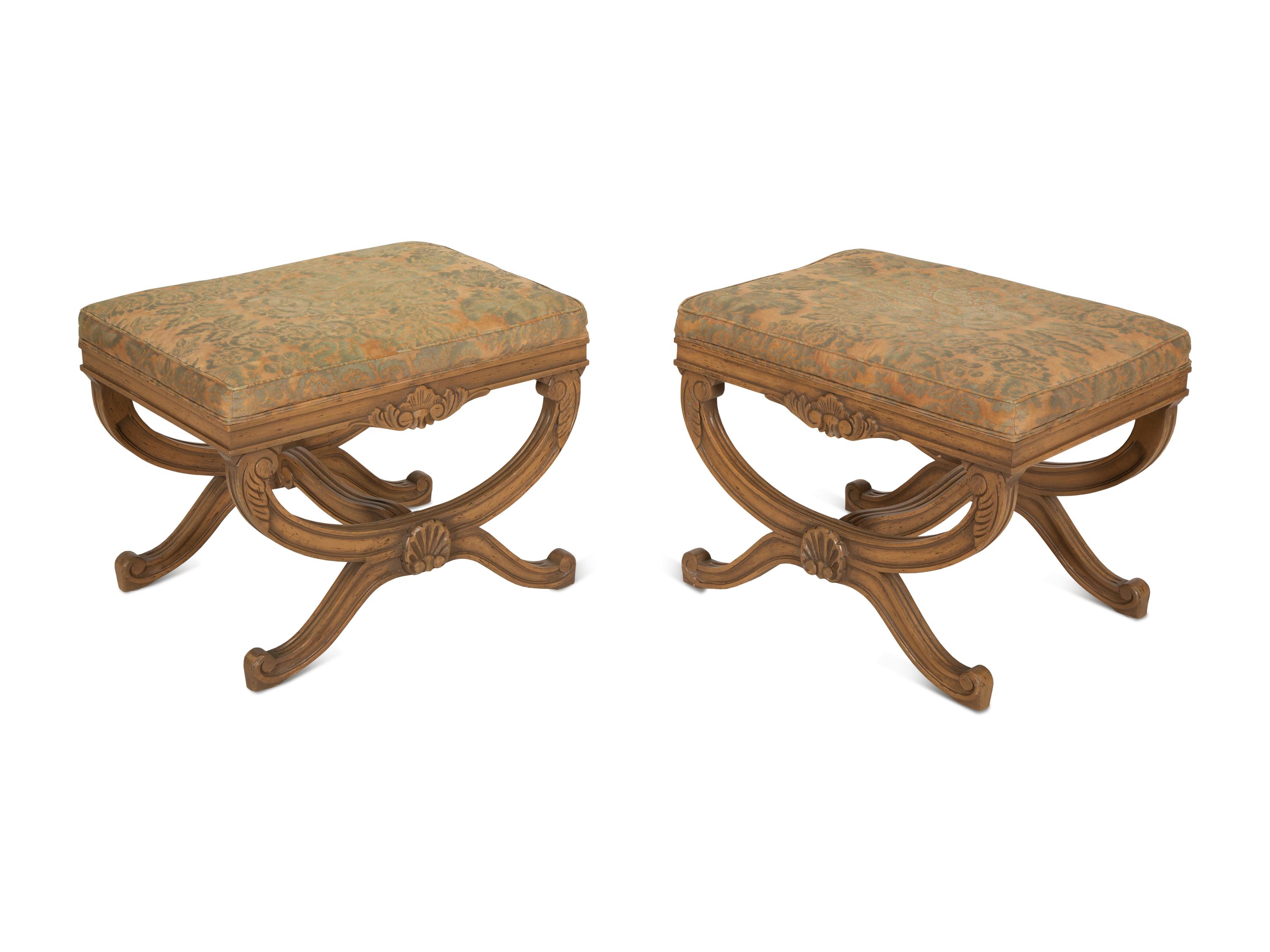 A Pair Louis XVI Style Curule Stools