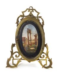 An Italian Micromosaic Picture, Height 3 1/2 x 2 inches.