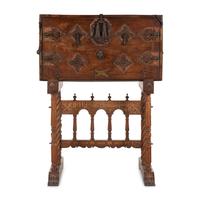 A Spanish Walnut Vargueño and Stand