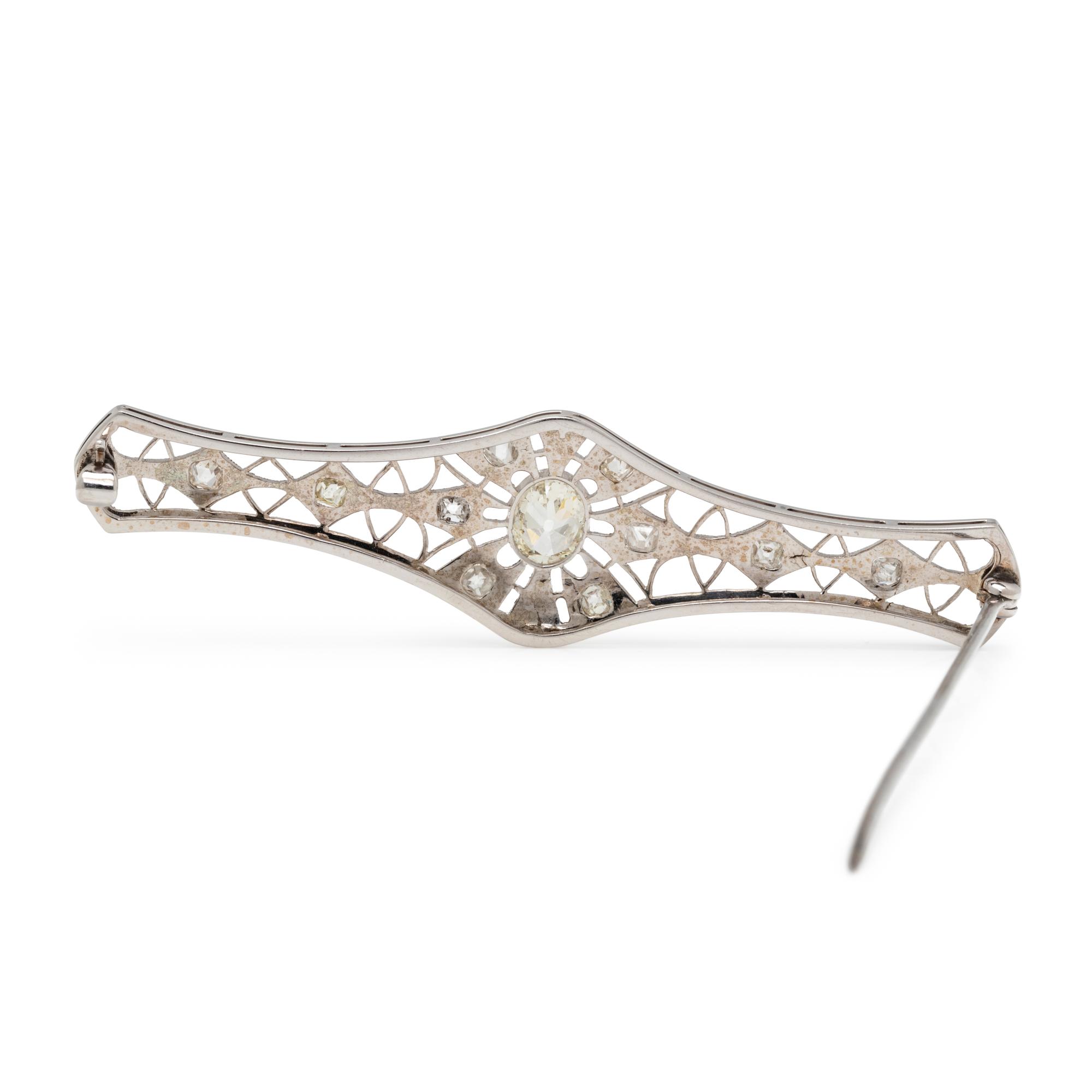 DIAMOND BAR BROOCH