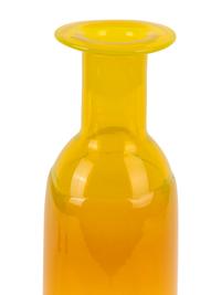 Yellow Glass Decanter with Stopper and Six Goblets, c. 1970