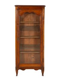 A Louis XV Provincial Fruitwood Vitrine Cabinet