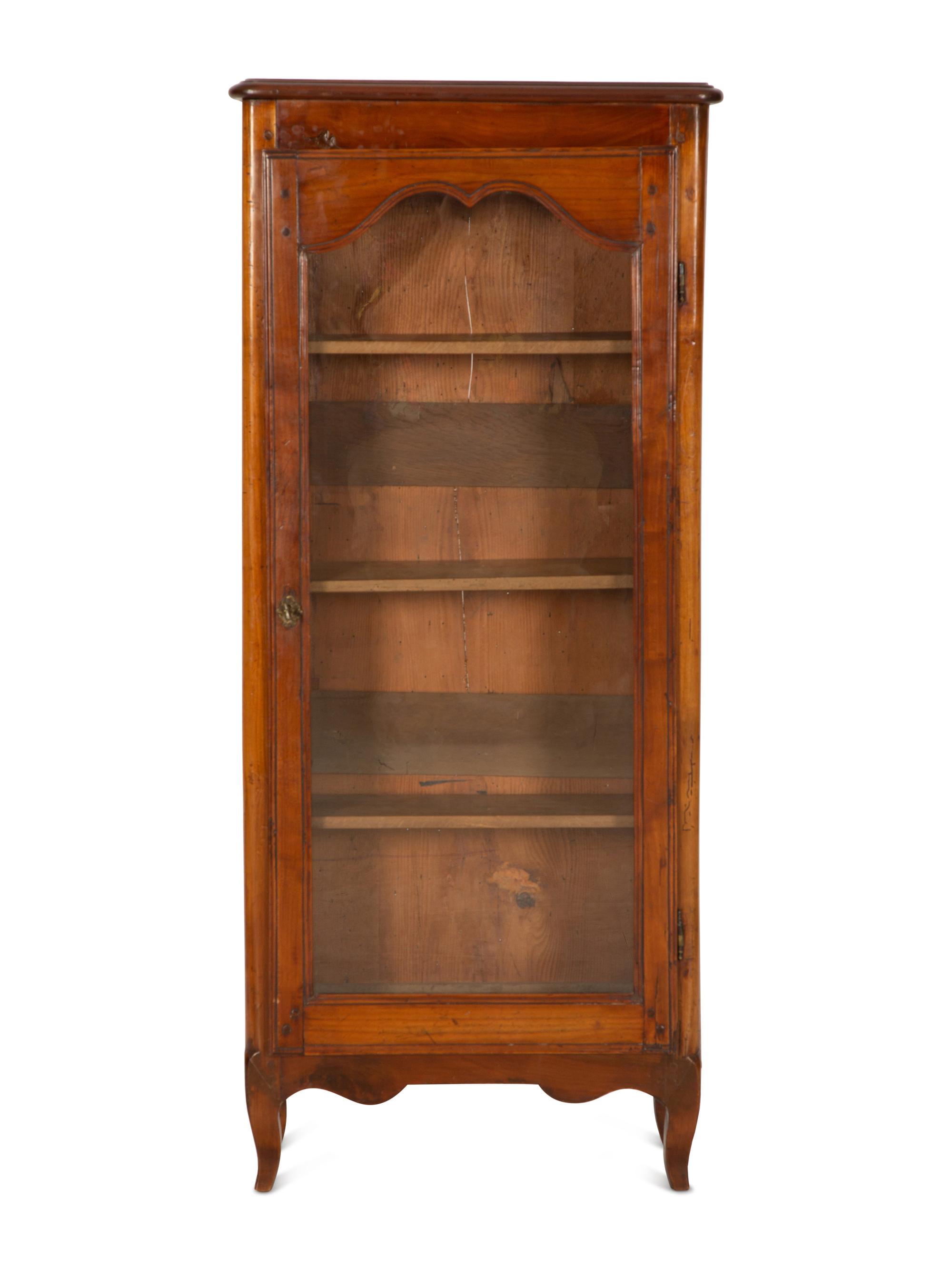 A Louis XV Provincial Fruitwood Vitrine Cabinet