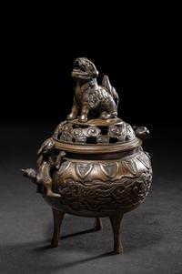 Two Japanese Bronze Incense Vessels