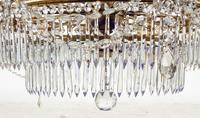 A Russian Gilt Bronze, Cobalt Blue and Clear Glass Chandelier