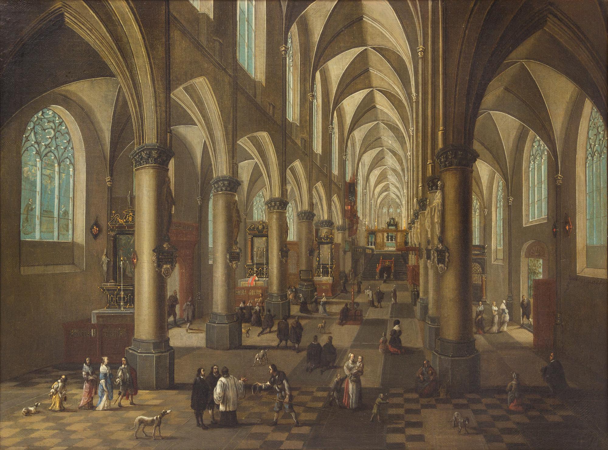 Peeter Neeffs the Younger, (Flemish, 1620–1675), Church of St. Walburga in Antwerp, 1656