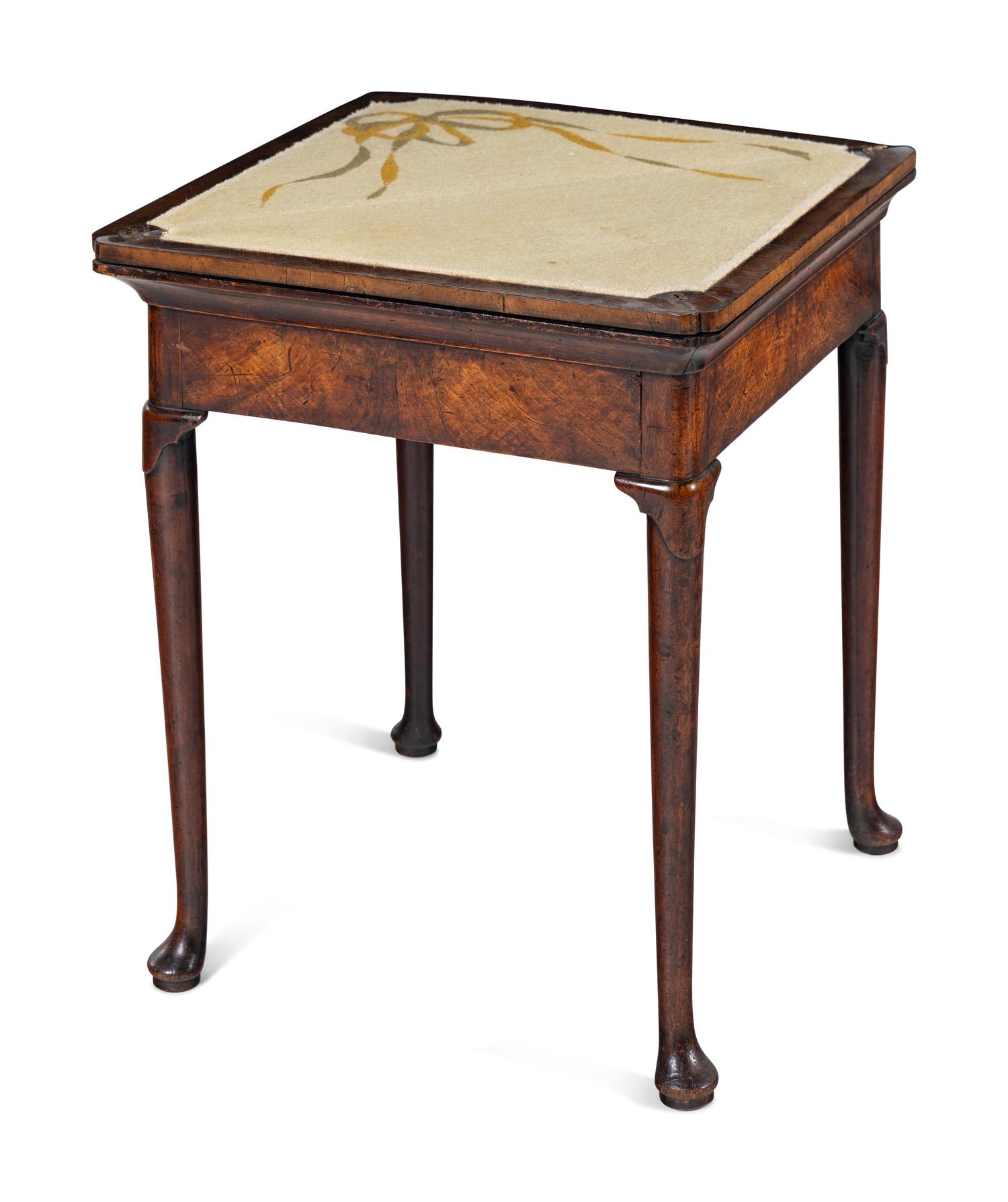 A George III Walnut Flip-Top Corner Table