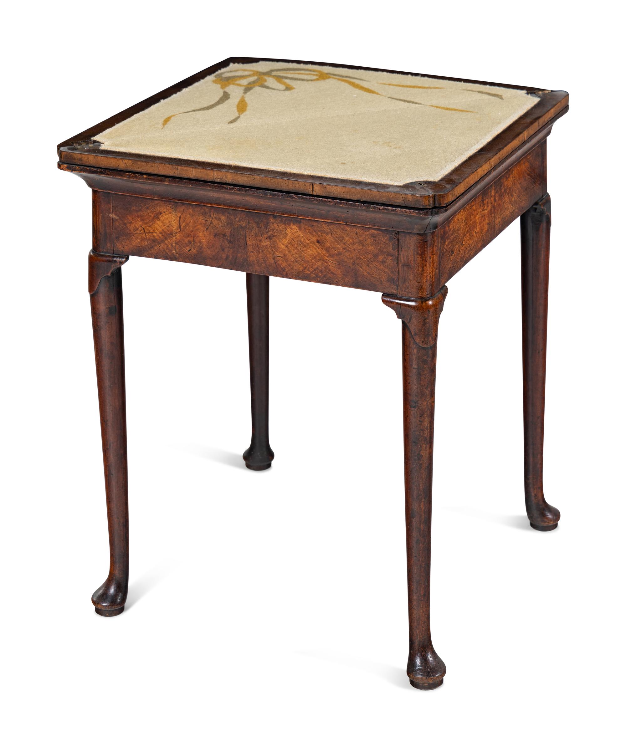 A George III Walnut Flip-Top Corner Table