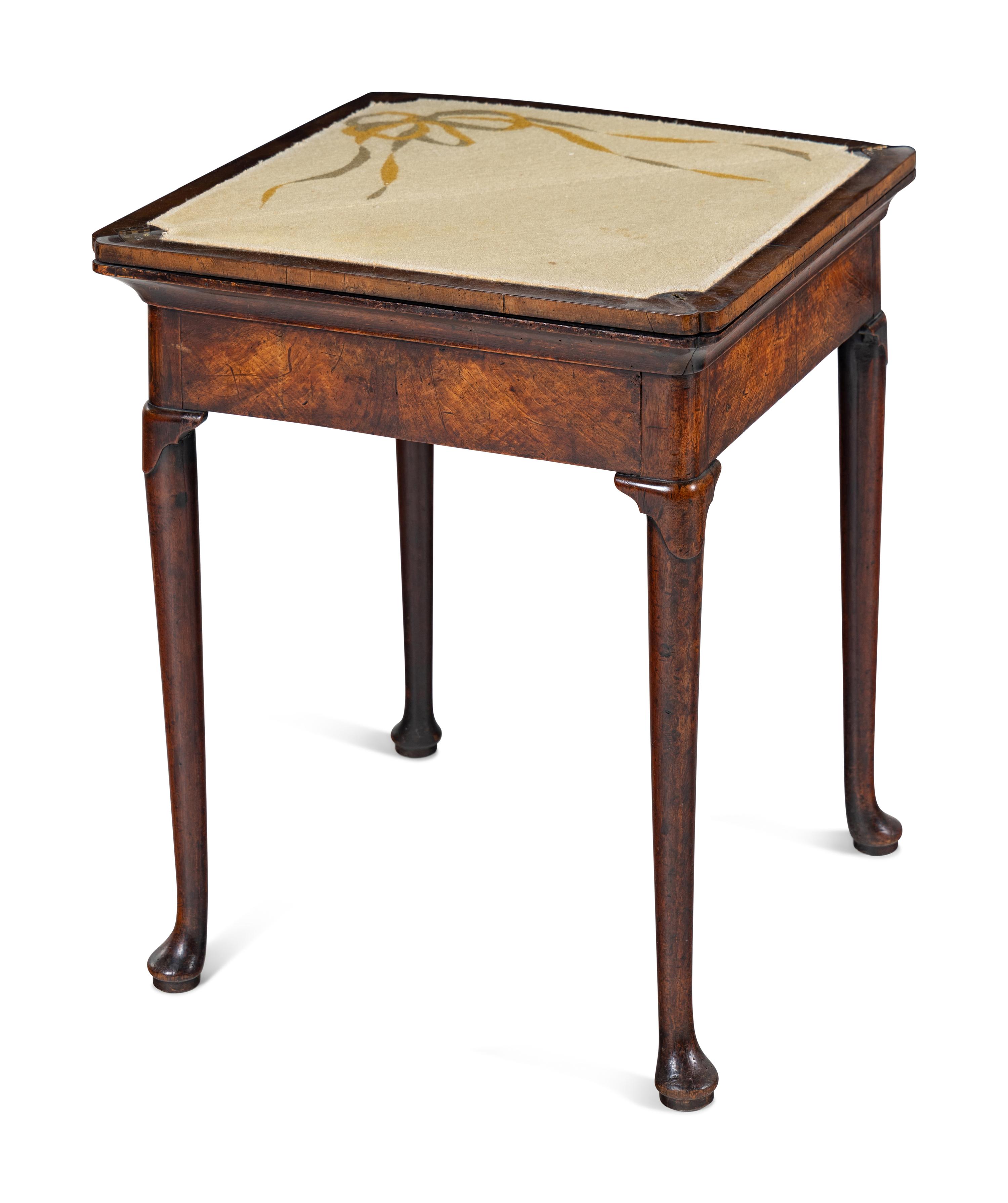 A George III Walnut Flip-Top Corner Table