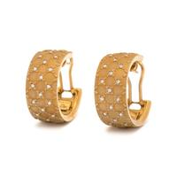 ESCADA, YELLOW GOLD AND DIAMOND HOOP EARRINGS