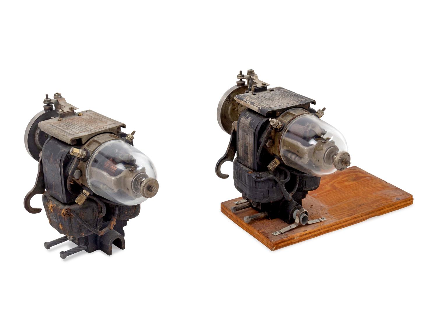 Two Union Switch and Signal Company Electric Semaphore Signal Motors — Early 20th Century