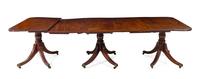 A George III Mahogany Three-Pedestal Dining Table