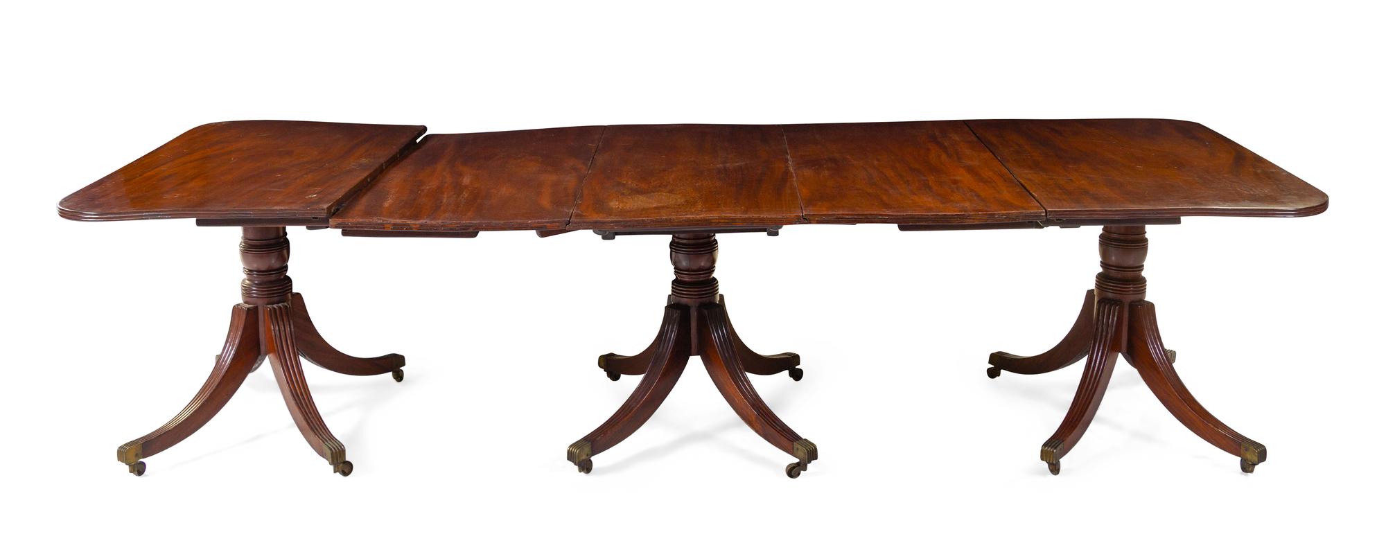 A George III Mahogany Three-Pedestal Dining Table