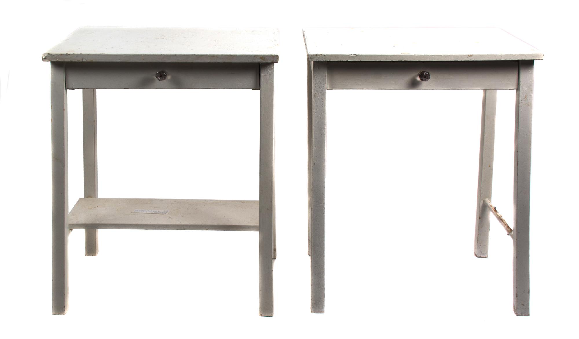 A Group of White Painted Bedroom Furniture Height of dressing table 29 7/8 x width 41 1/4 x depth 20 inches.